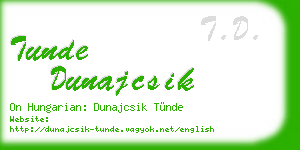 tunde dunajcsik business card