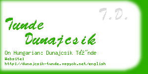 tunde dunajcsik business card